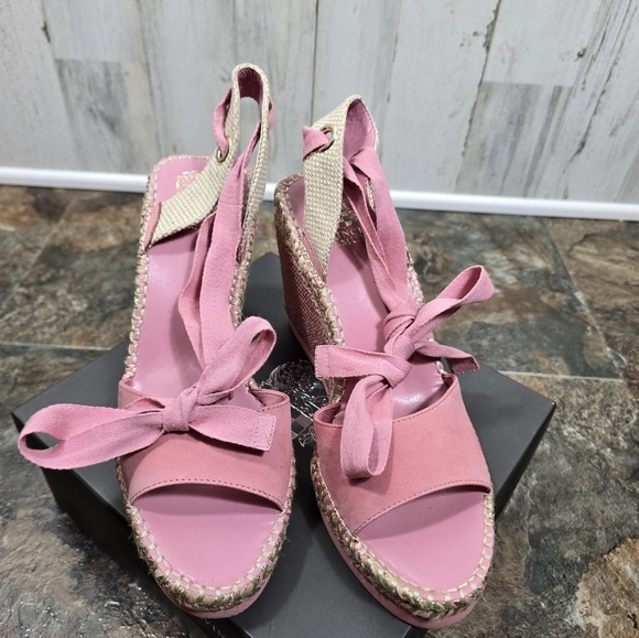 Vince camuto Bendsen pretty pink braided wedges women's size 11 - Picture 9 of 14